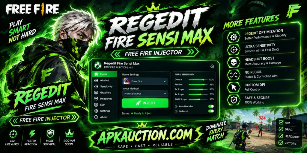 Regedit Fire Sensi Max FF